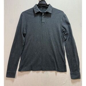 Ralph Lauren Men's Dark Gray Long Sleeve Pima Cotton Polo Shirt Size Medium